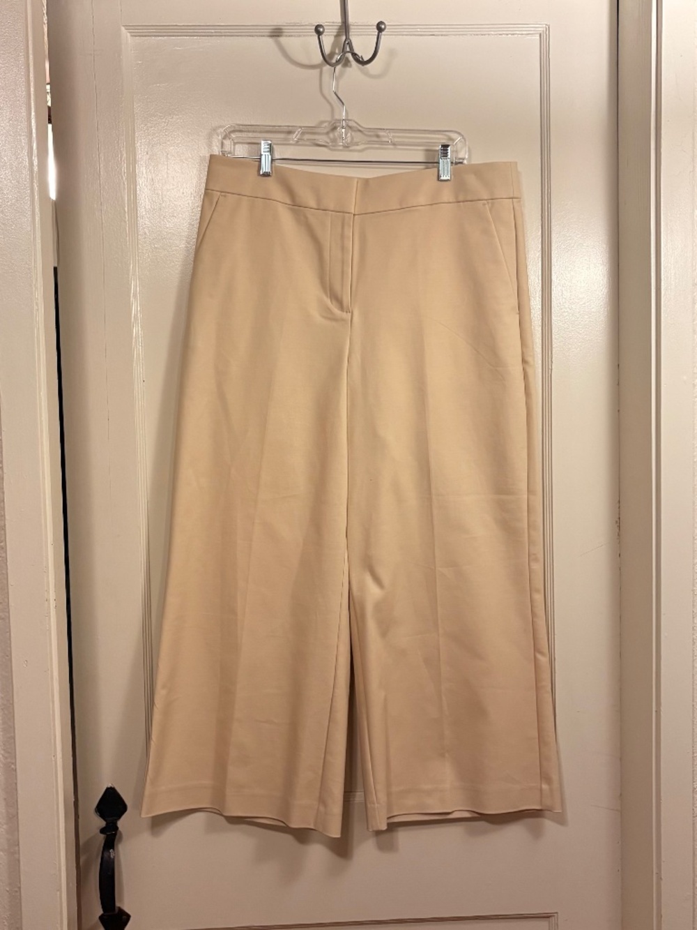 NWT LOFT Light Khaki Sand Stone Dress Trousers, Cropped and Wide Leg
